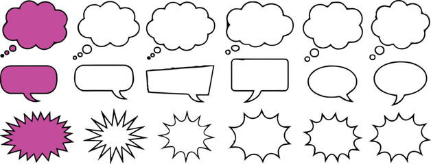 Fototapeta premium bubble speech and thought vector set for comic design templates