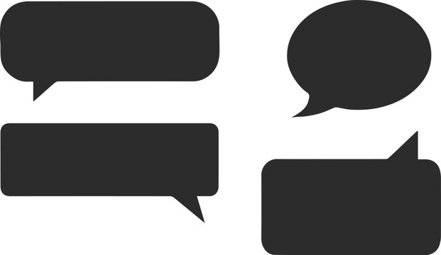 chat bubble collection six minimal message icons for ui design