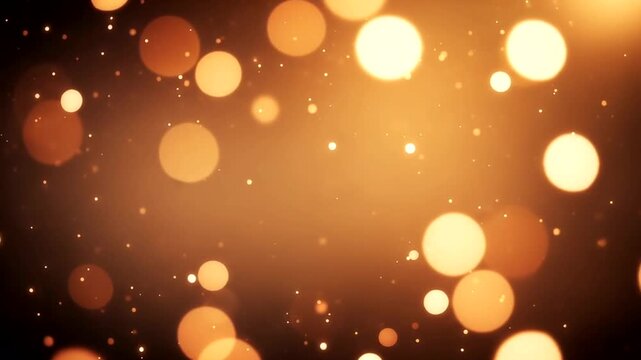 Golden Bokeh Lights on Dark Background.