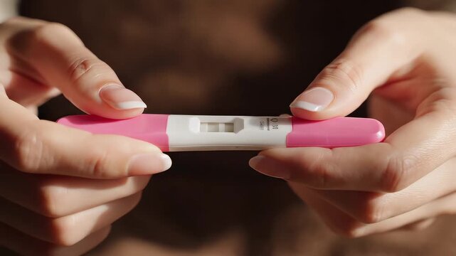 Person holding a pregnancy test