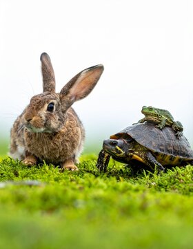 亀とうさぎと蛙
