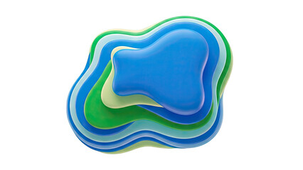 Abstract Layered Shapes in Blue and Green Hues