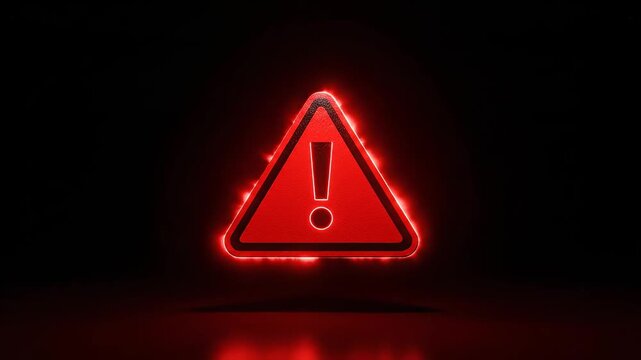 Red warning sign with exclamation mark