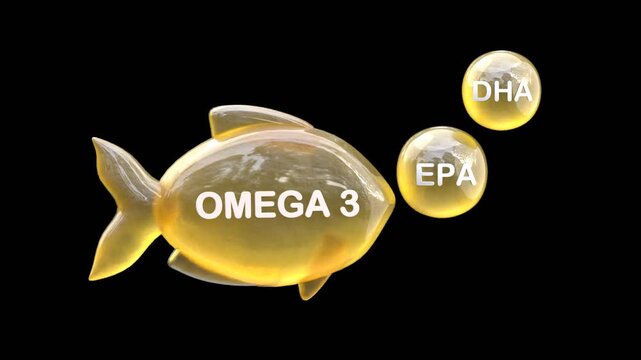 3D Fish oil vitamins omega 3 nutrients dha | Alpha Channel