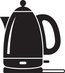 Obraz premium Black electric kettle with handle and base on white background kitchen appliance