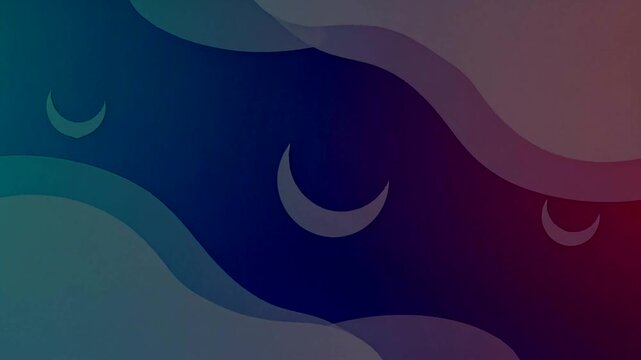Crescent Moon Phases in Dark Sky.