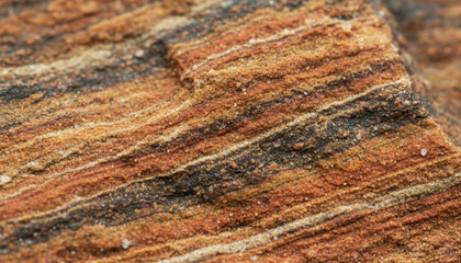 Close up of Weathered Sandstone Surface Texture, Natural Sedimentary Rock Layers Background.