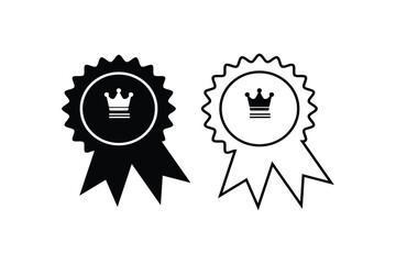 Collection of badges with crowns. Winner flat labels. eps 10