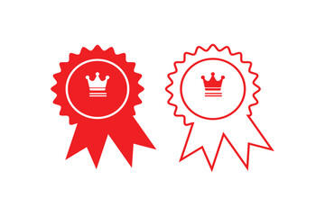 Collection of badges with crowns. Winner flat labels. eps 10