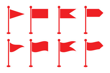 Different flag icons set.  Waving flag glyph icon. Flag icon collection. Vector illustration. eps 10
