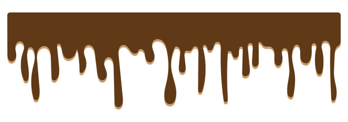 Flowing liquid dripping from above. Hand drawn liquid paint drops on an isolated background. Flowing, spilling, dripping. eps 10