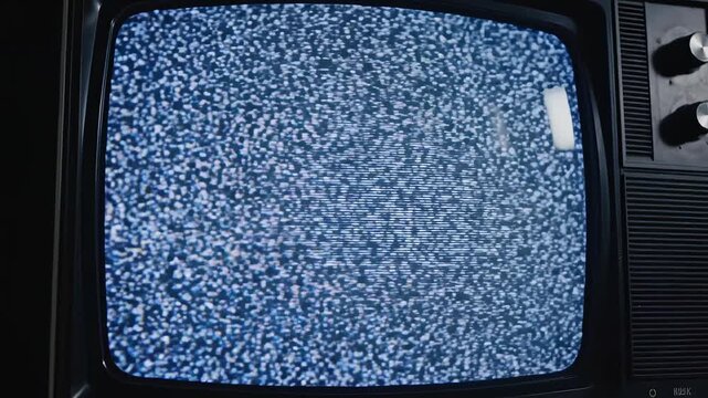 Old television with static noise