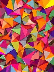 Obraz premium Abstract colorful geometric shapes creating a chaotic composition, creative, chaotic