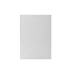 Blank white book cover isolated on transparent background