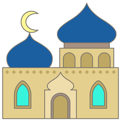 Mosque Illustration for Ramadan Eid and Islamic Architecture