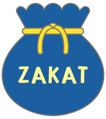 Cute Zakat for Ramadan Charity and Islamic Giving Concept