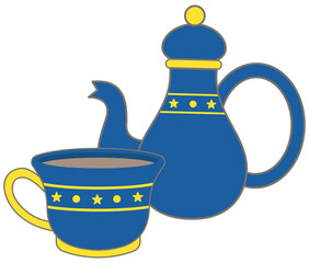 Cute Ramadan Tea Set and Teacup with Golden Star Pattern