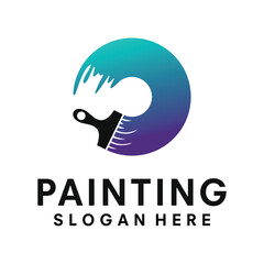 Fototapeta premium painting design logo template vector illustration