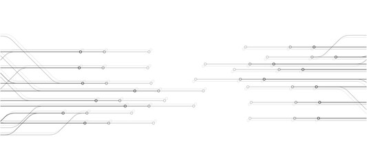 Abstract technology background. White circuit lines and connected dots on dark tech bg. Futuristic electronics concept.circuit board background	abstract architectural background