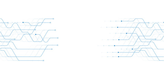 Abstract technology background. White circuit lines and connected dots on dark tech bg. Futuristic electronics concept.circuit board background	business graph with arrow