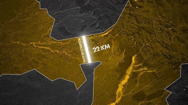 Geopolitical Map Animation of Siliguri Corridor, Chicken's Neck in India