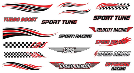 Dynamic racing logos and emblems for automotive branding © Nur