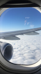 from inside the airplane