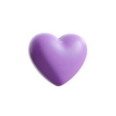 Fototapeta premium A vibrant, glossy 3D purple heart rendered against a stark black background