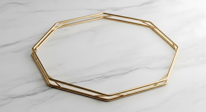 Elegant octagonal gold-framed mirror