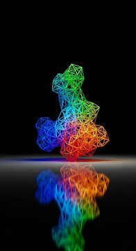 A conceptual abstract image showing development and growth reflected on a polished surface, symbolizing future progress, reflection, development, ambition