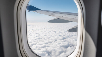 from inside the airplane