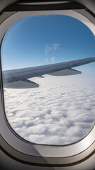 from inside the airplane