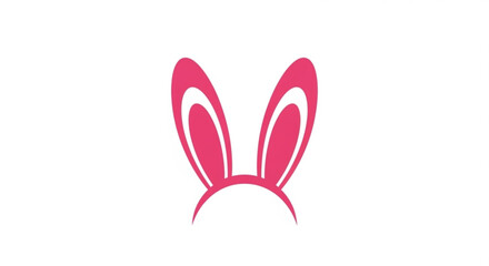 Pink rabbit ears headband illustration on white background festive fashion accessory for parties and celebrations