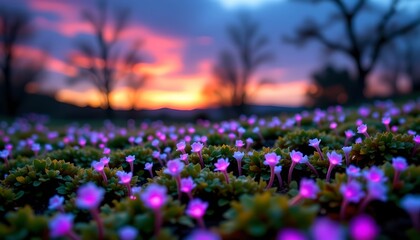 Obraz premium Bioluminescent Moss Glow Under Twilight
