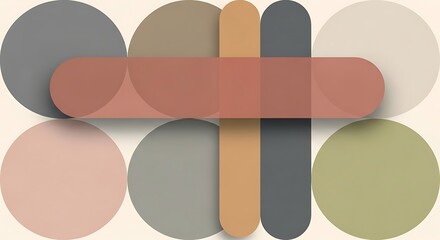 Abstract Geometric Shapes in Various Colors.