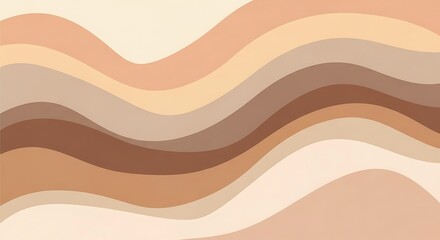 Abstract Wavy Layers in Soft Earth Tones.