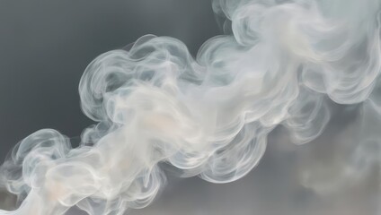 Abstract swirls of white smoke against a muted gray background