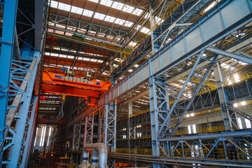 Fototapeta premium Large scale steel mill rolling workshop