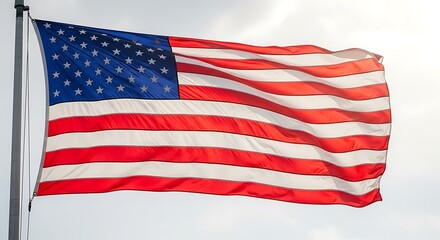 Fototapeta premium American flag waving in the wind