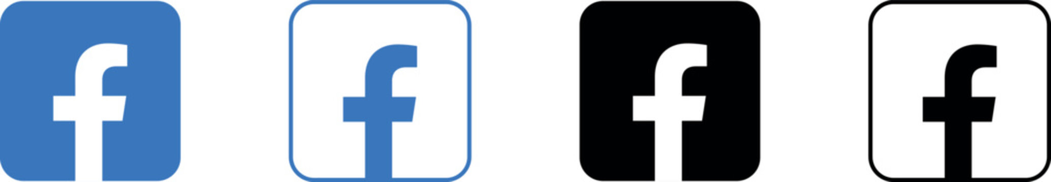Facebook logo with shadow on a transparent background