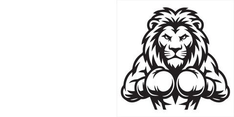Lion with Boxing SVG  