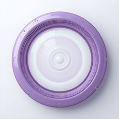 Purple Paper Plate on White Background with Soft Lighting and Clean Aesthetic