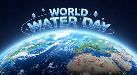 Earth from Space Water Planet Concept