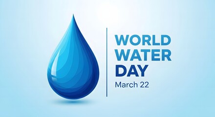 Minimal Water Drop Icon World Water Day Design