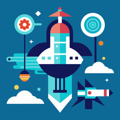 vector illustration of an abstract background with clouds