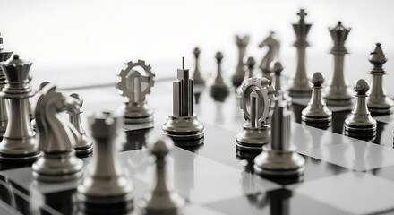 Chess Pieces on a Chessboard.