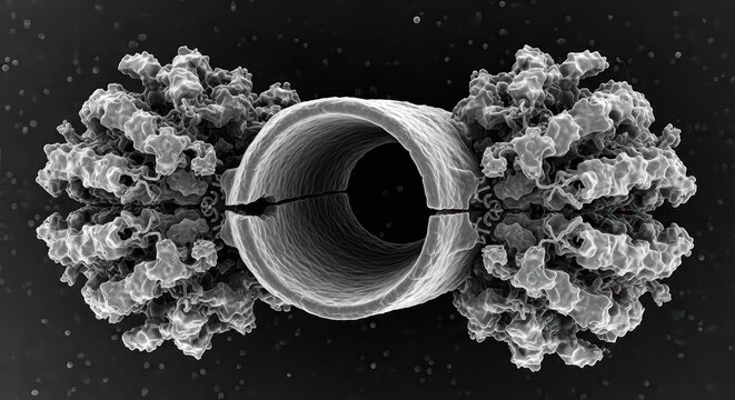 Detailed IA SEM Analysis Of The 26S Proteasome Complex Molecular Biology And Drug Discovery Concept