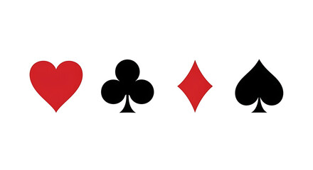 Four playing card suits symbols