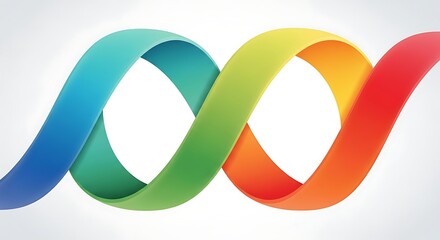 Colorful Ribbon Loop Design Element.