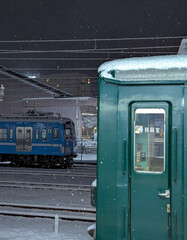 雪の日の近江鉄道（彦根駅）